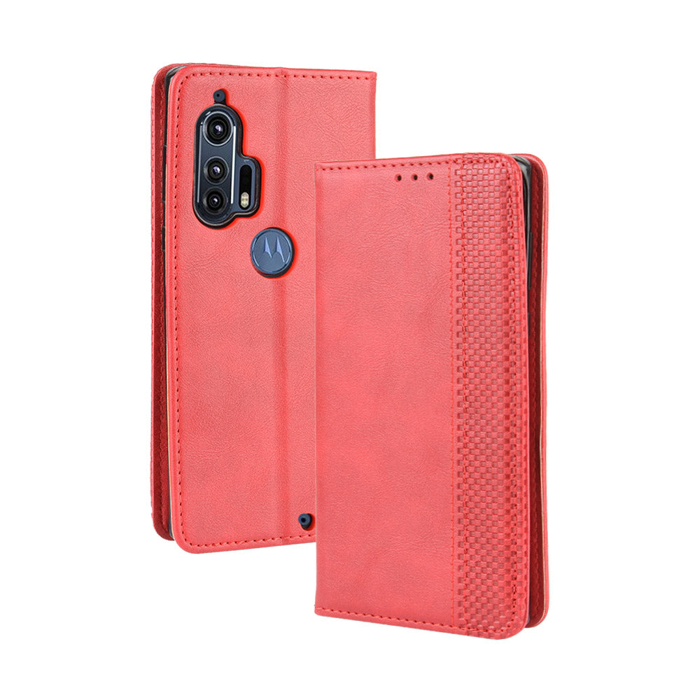 Retro Magnetic Leather Wallet Phone Cover for Motorola Edge Plus