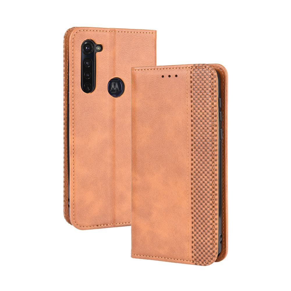 Auto-absorbed Retro Leather Wallet Protector Case for Motorola Moto G Stylus / G Pro