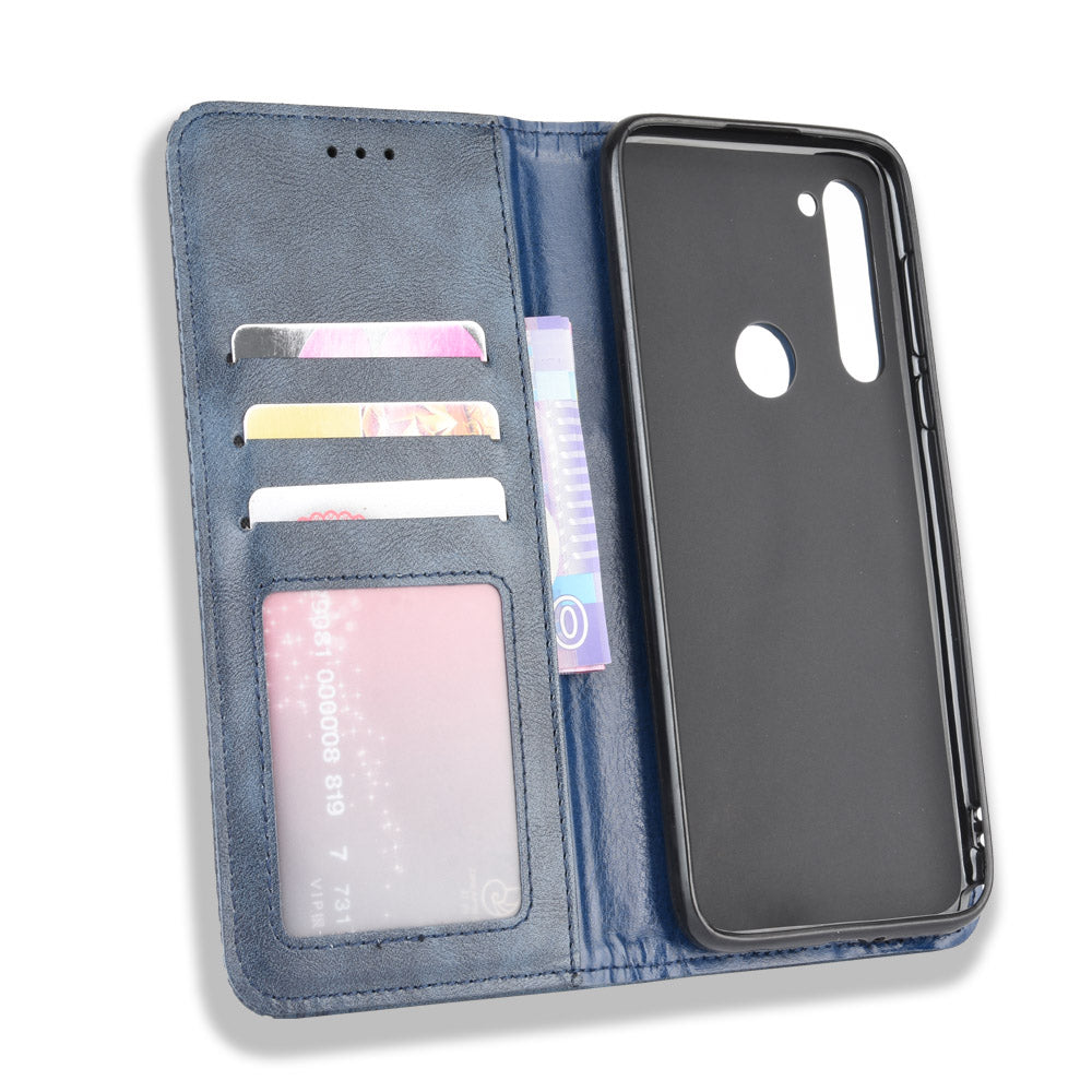 Auto-absorbed Retro Leather Wallet Protector Case for Motorola Moto G Stylus / G Pro