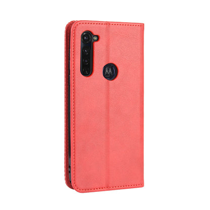 Auto-absorbed Retro Leather Wallet Protector Case for Motorola Moto G Stylus / G Pro