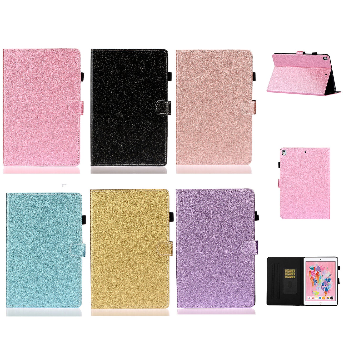 Flash Powder Leather Stand Case for Lenovo Tab M10 TB-X605F/X505