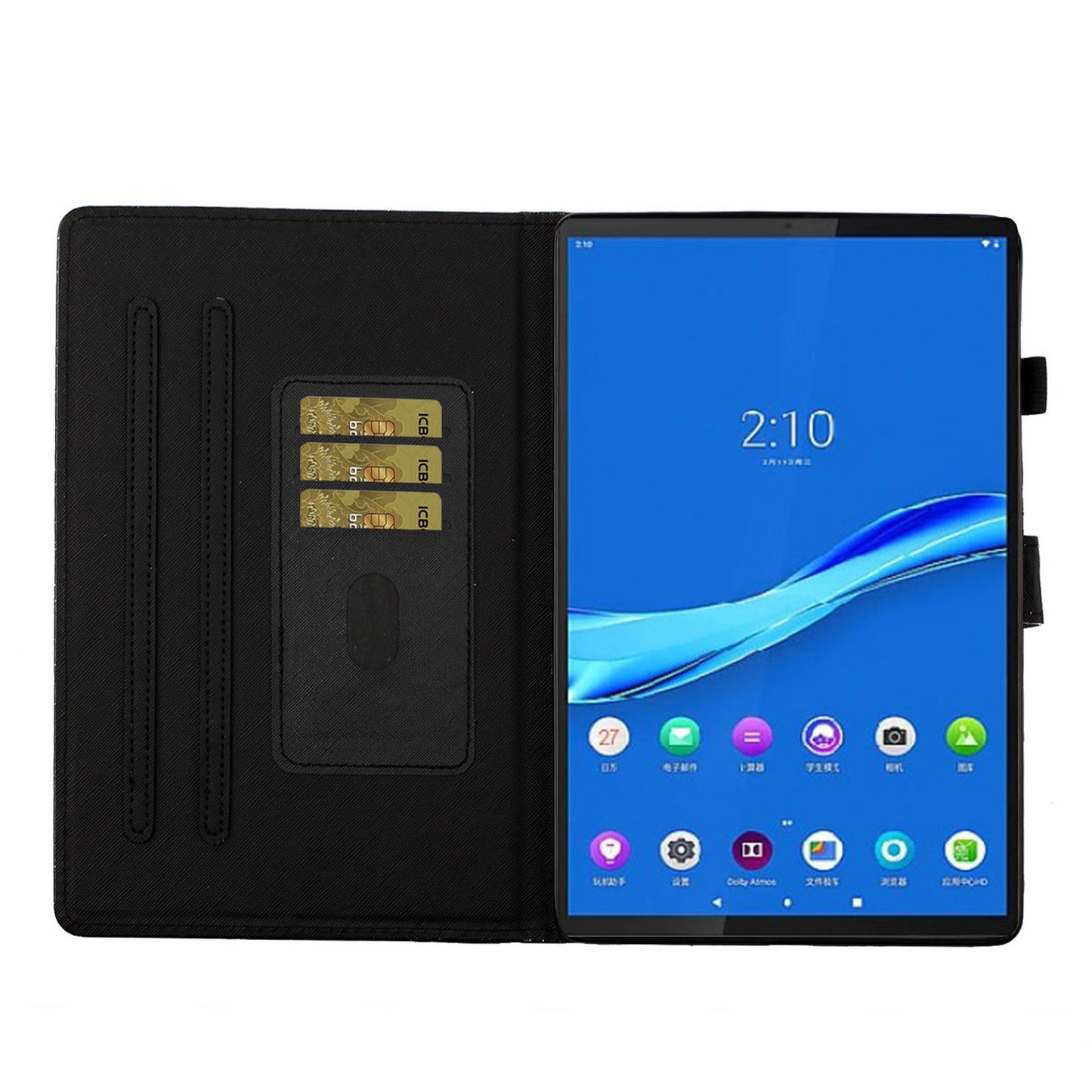 Flash Powder Smart PU Leather Tablet Stand Cover for Lenovo Tab M10 Plus TB-X606F