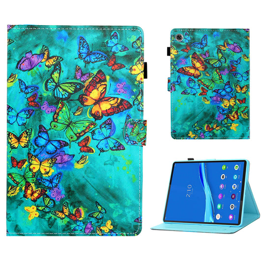 Pattern Printing Card Slots Stand Leather Protective Case for Lenovo Tab M10 TB-X605F