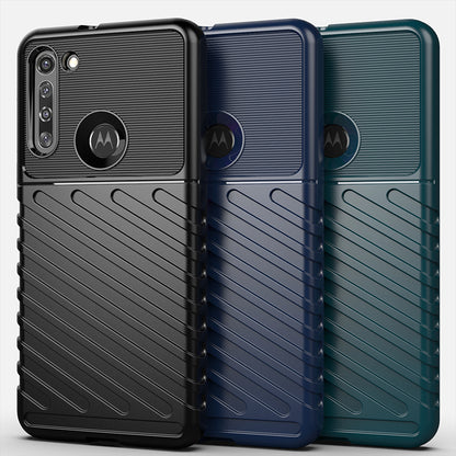 Thunder Series Twill Texture Soft TPU Back Case for Motorola Moto G8