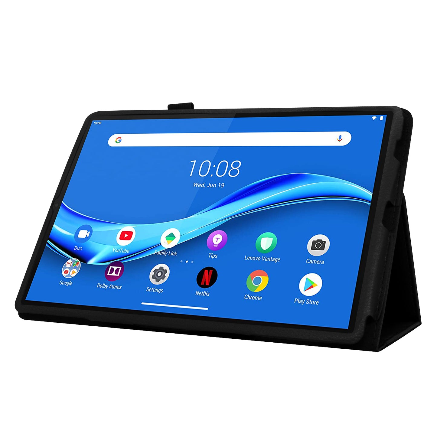 For Lenovo Tab M10 Plus TB-X606F PU Leather Case Shockproof Flip Tablet Cover with Stand Elastic Pencil Holder