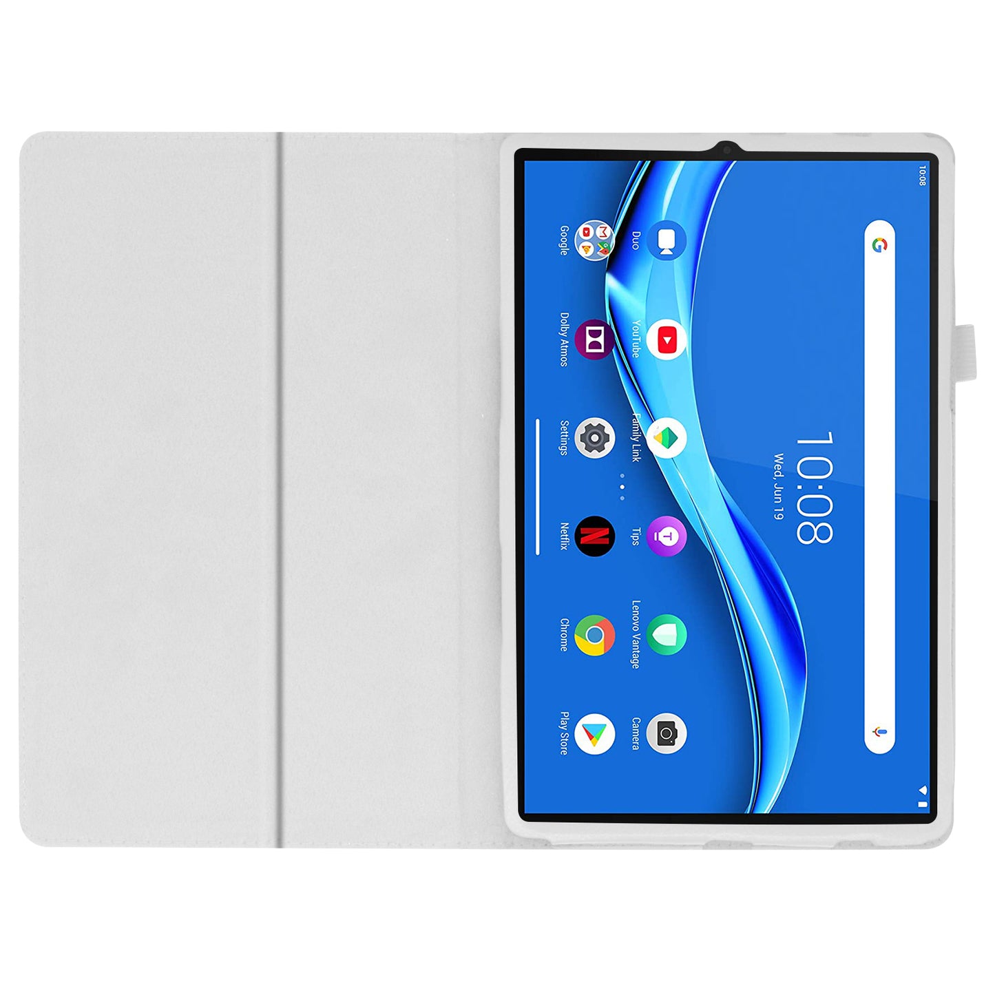 For Lenovo Tab M10 Plus TB-X606F PU Leather Case Shockproof Flip Tablet Cover with Stand Elastic Pencil Holder