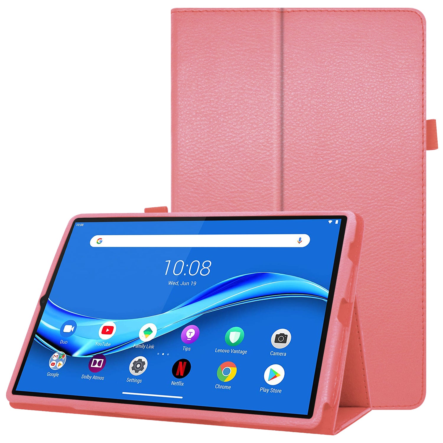 For Lenovo Tab M10 Plus TB-X606F PU Leather Case Shockproof Flip Tablet Cover with Stand Elastic Pencil Holder