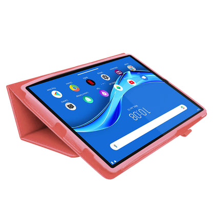 For Lenovo Tab M10 Plus TB-X606F PU Leather Case Shockproof Flip Tablet Cover with Stand Elastic Pencil Holder