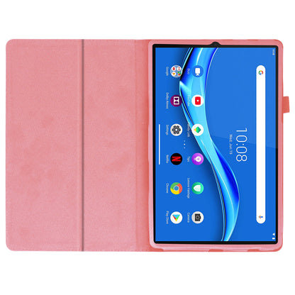 For Lenovo Tab M10 Plus TB-X606F PU Leather Case Shockproof Flip Tablet Cover with Stand Elastic Pencil Holder