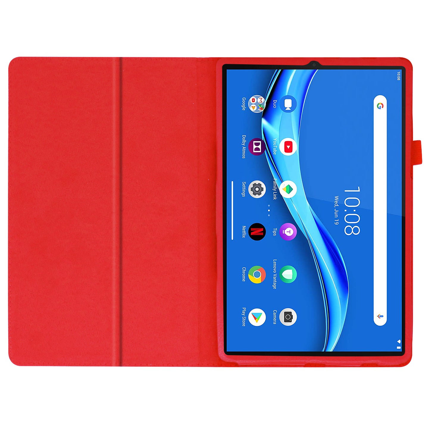 For Lenovo Tab M10 Plus TB-X606F PU Leather Case Shockproof Flip Tablet Cover with Stand Elastic Pencil Holder