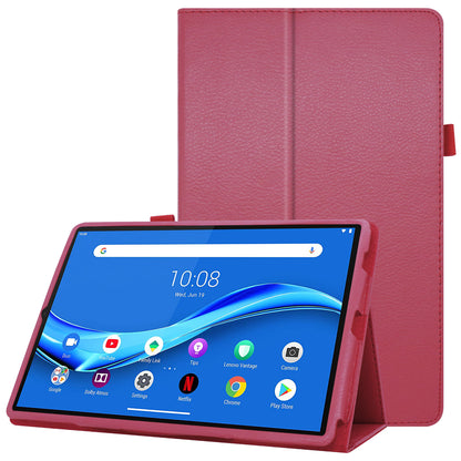 For Lenovo Tab M10 Plus TB-X606F PU Leather Case Shockproof Flip Tablet Cover with Stand Elastic Pencil Holder