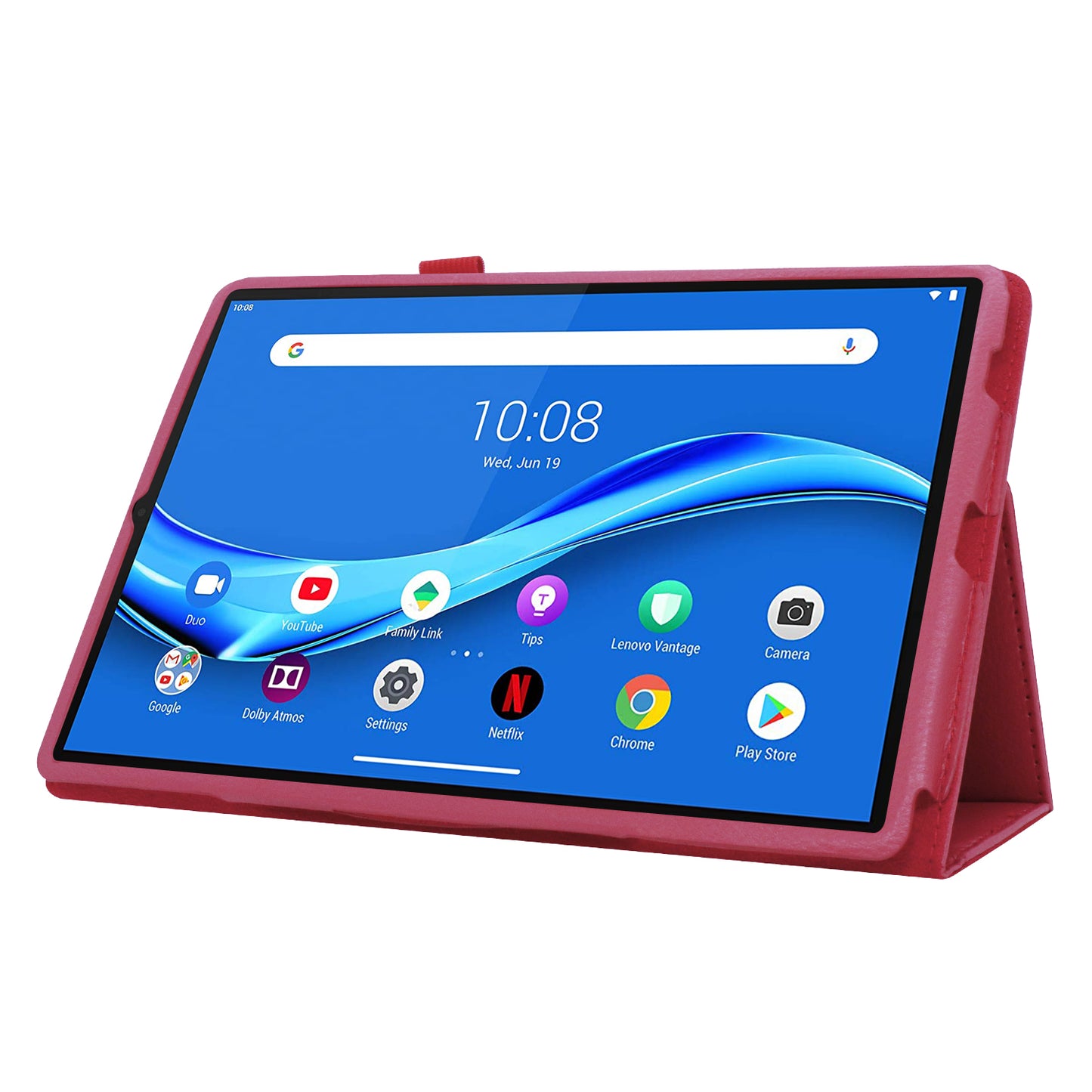 For Lenovo Tab M10 Plus TB-X606F PU Leather Case Shockproof Flip Tablet Cover with Stand Elastic Pencil Holder