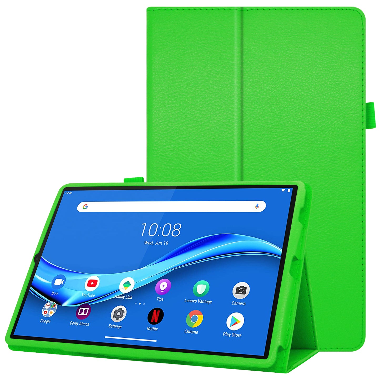 For Lenovo Tab M10 Plus TB-X606F PU Leather Case Shockproof Flip Tablet Cover with Stand Elastic Pencil Holder