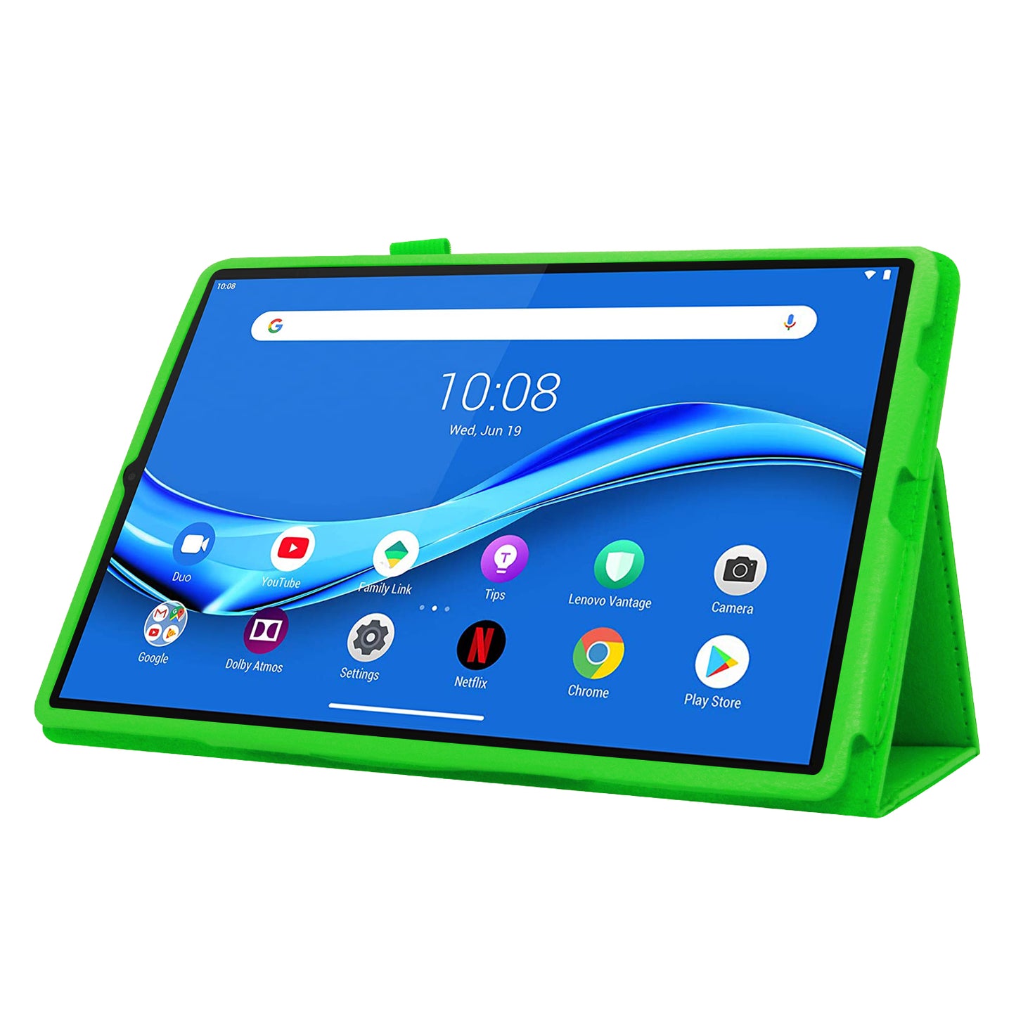 For Lenovo Tab M10 Plus TB-X606F PU Leather Case Shockproof Flip Tablet Cover with Stand Elastic Pencil Holder