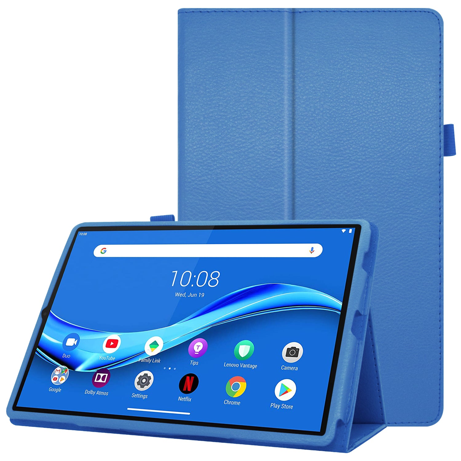 For Lenovo Tab M10 Plus TB-X606F PU Leather Case Shockproof Flip Tablet Cover with Stand Elastic Pencil Holder