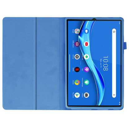 For Lenovo Tab M10 Plus TB-X606F PU Leather Case Shockproof Flip Tablet Cover with Stand Elastic Pencil Holder