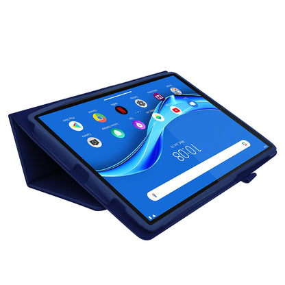 For Lenovo Tab M10 Plus TB-X606F PU Leather Case Shockproof Flip Tablet Cover with Stand Elastic Pencil Holder