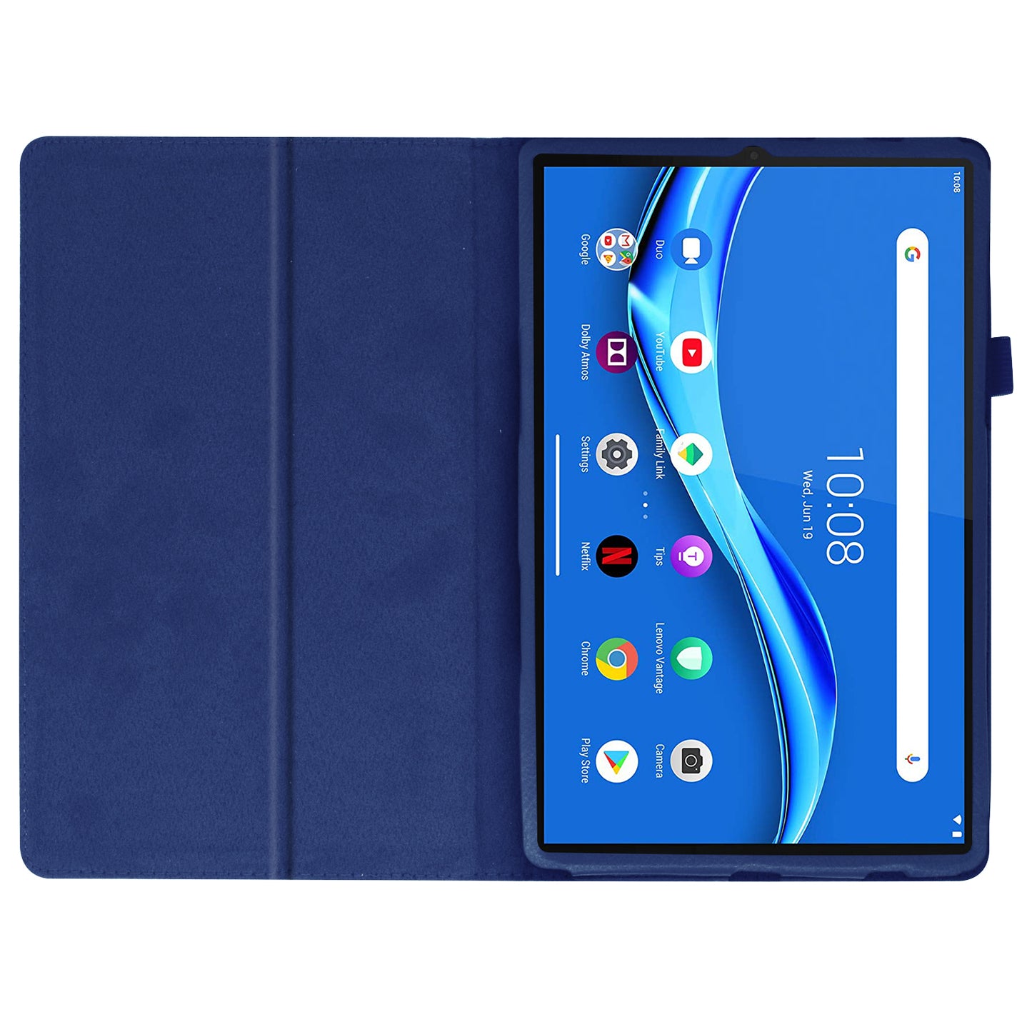 For Lenovo Tab M10 Plus TB-X606F PU Leather Case Shockproof Flip Tablet Cover with Stand Elastic Pencil Holder