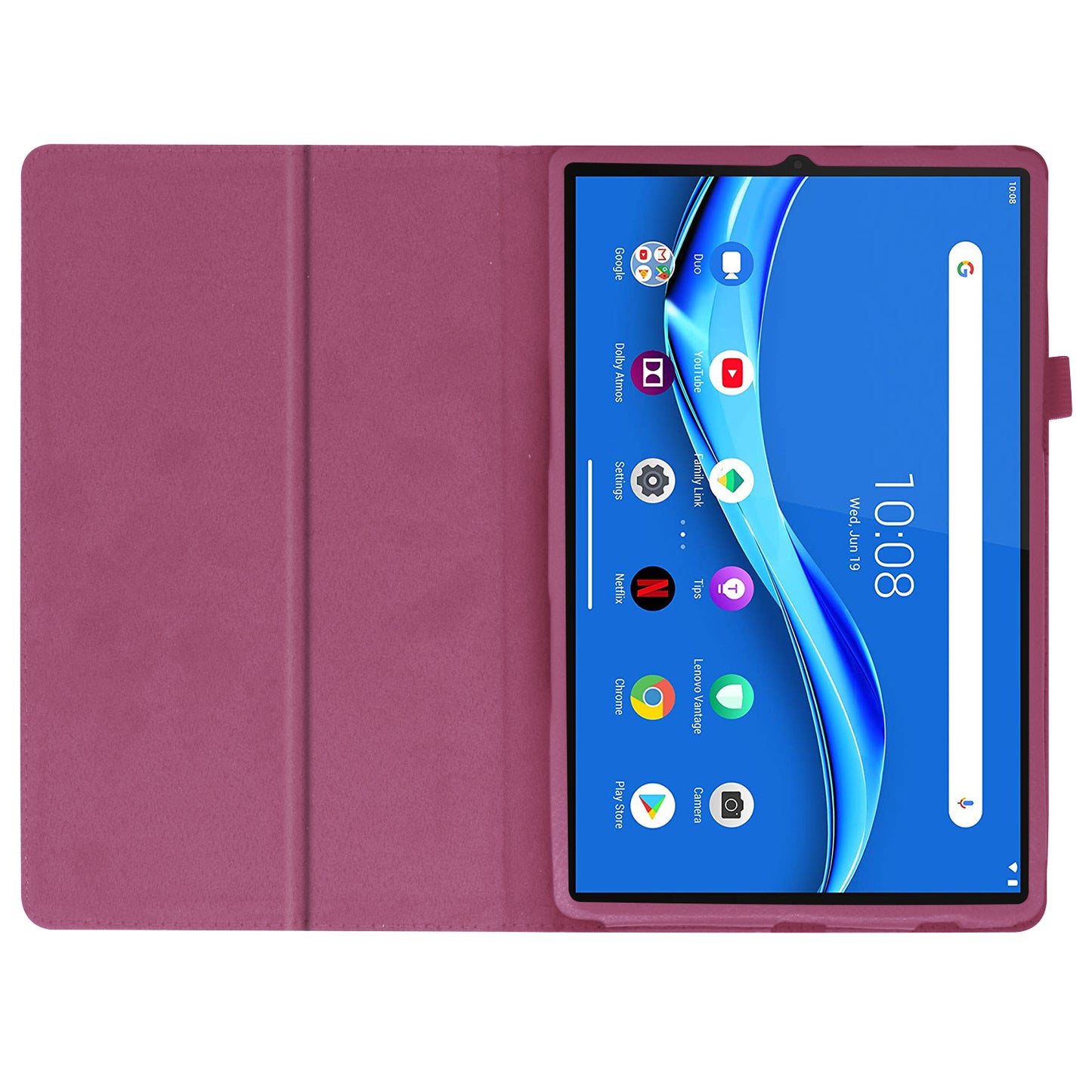 For Lenovo Tab M10 Plus TB-X606F PU Leather Case Shockproof Flip Tablet Cover with Stand Elastic Pencil Holder