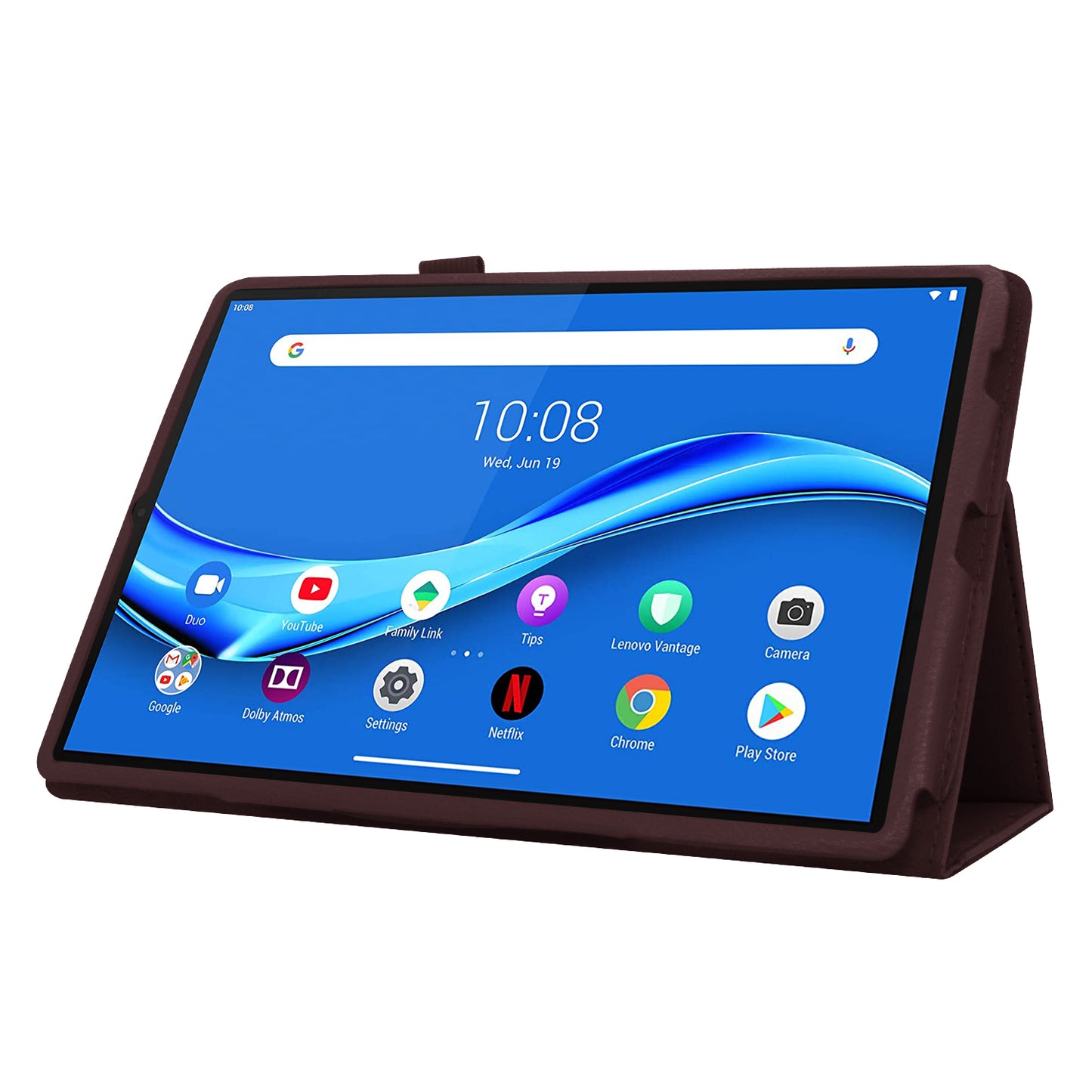 For Lenovo Tab M10 Plus TB-X606F PU Leather Case Shockproof Flip Tablet Cover with Stand Elastic Pencil Holder