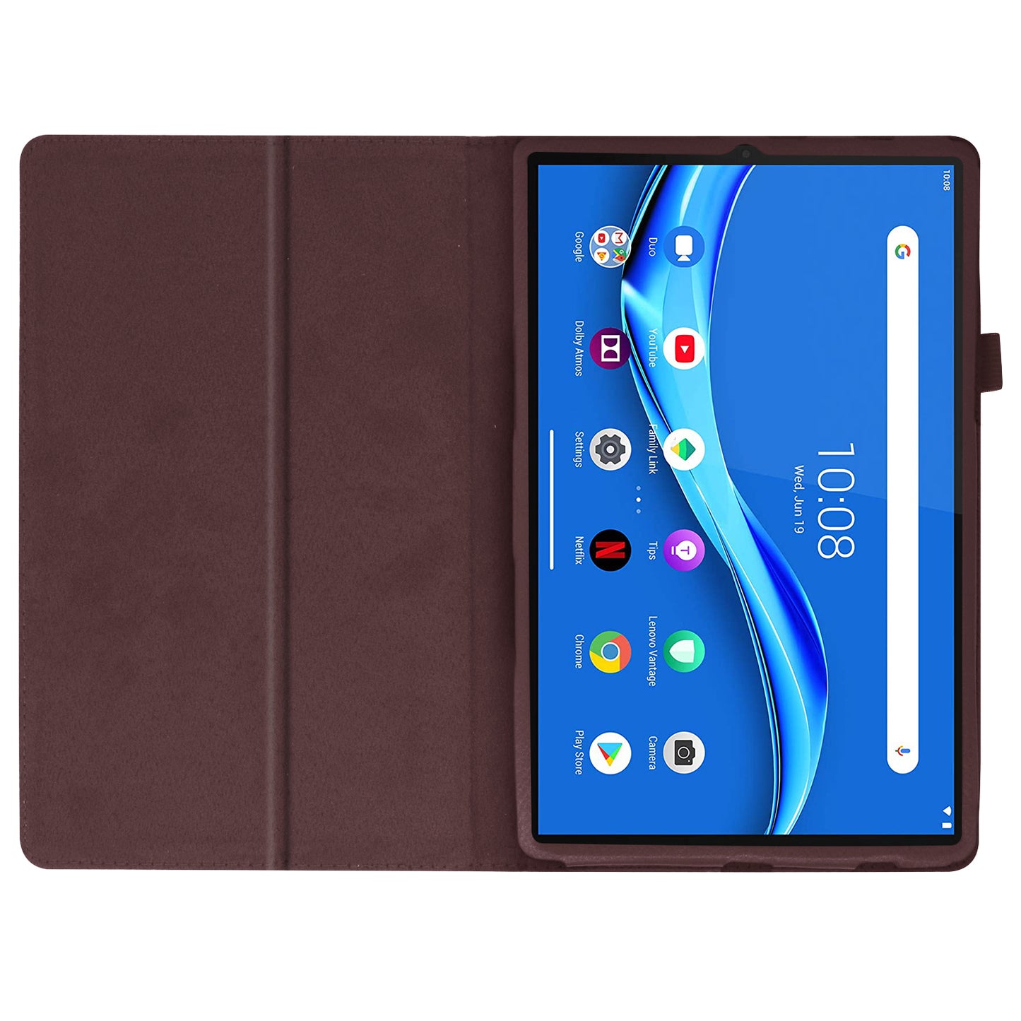 For Lenovo Tab M10 Plus TB-X606F PU Leather Case Shockproof Flip Tablet Cover with Stand Elastic Pencil Holder