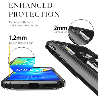 Finger Ring Kickstand Drop-proof TPU Protective Cover for Motorola Moto G8 Power