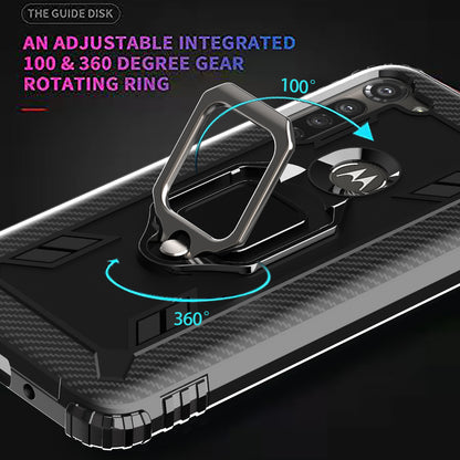 Finger Ring Kickstand Drop-proof TPU Protective Cover for Motorola Moto G8 Power