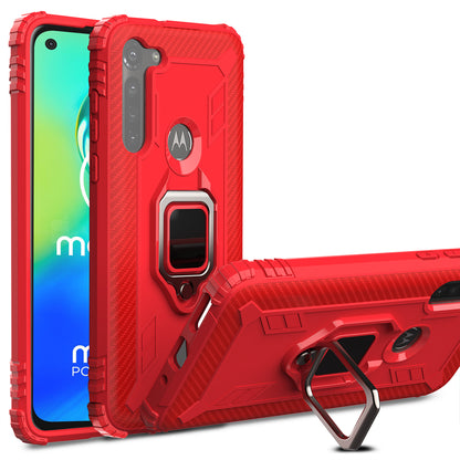 Finger Ring Kickstand Drop-proof TPU Protective Cover for Motorola Moto G8 Power