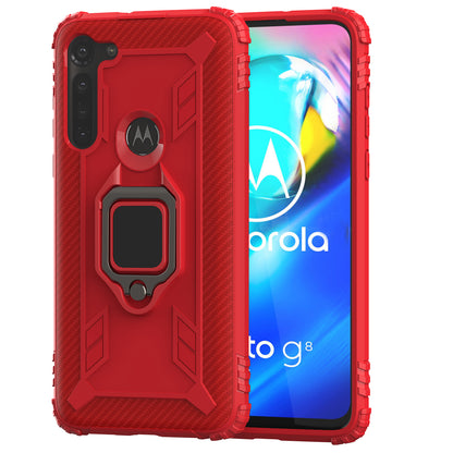 Finger Ring Kickstand Drop-proof TPU Protective Cover for Motorola Moto G8 Power