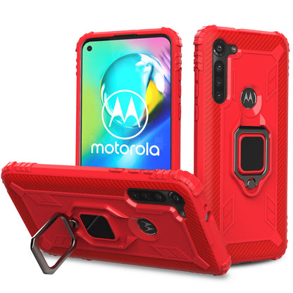 Finger Ring Kickstand Drop-proof TPU Protective Cover for Motorola Moto G8 Power