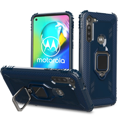 Finger Ring Kickstand Drop-proof TPU Protective Cover for Motorola Moto G8 Power