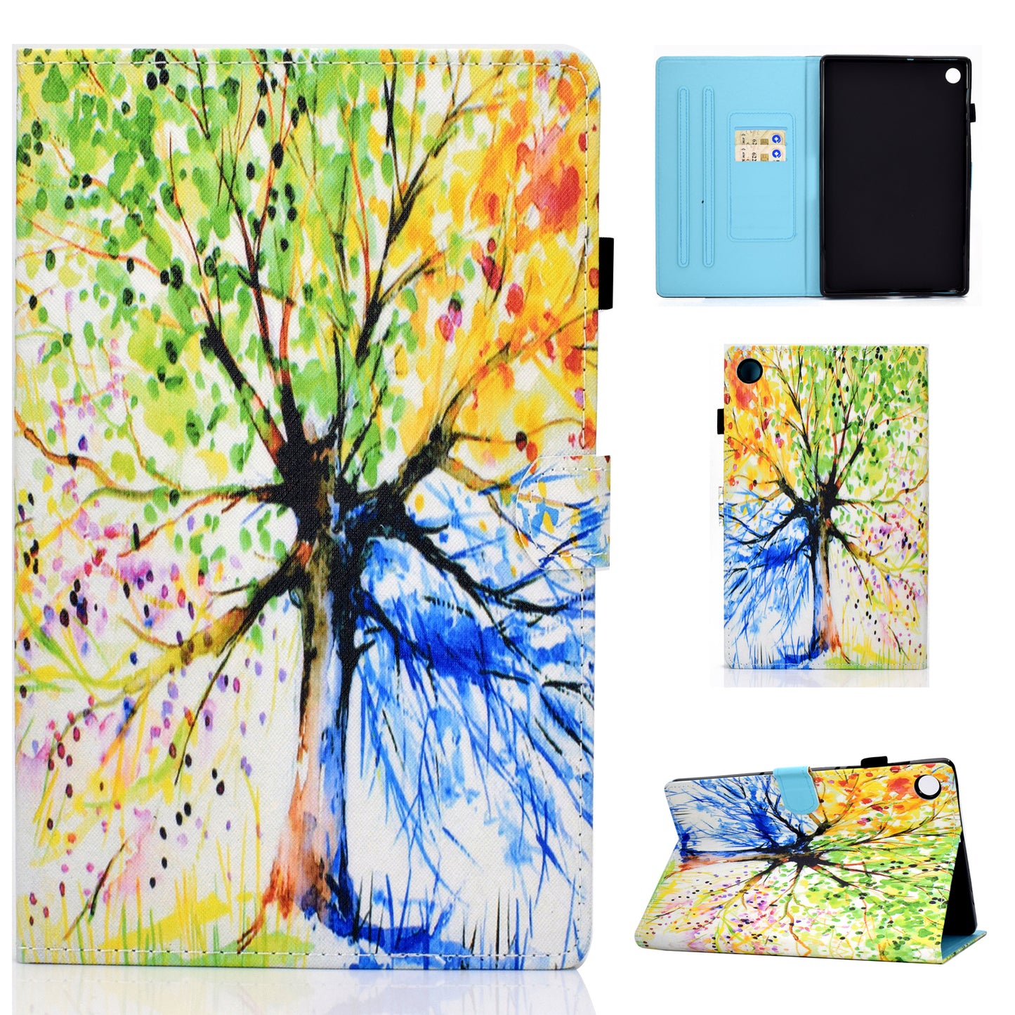 Pattern Printing Stand Card Holder Leather Tablet Case for Lenovo Tab M10 Plus TB-X606F