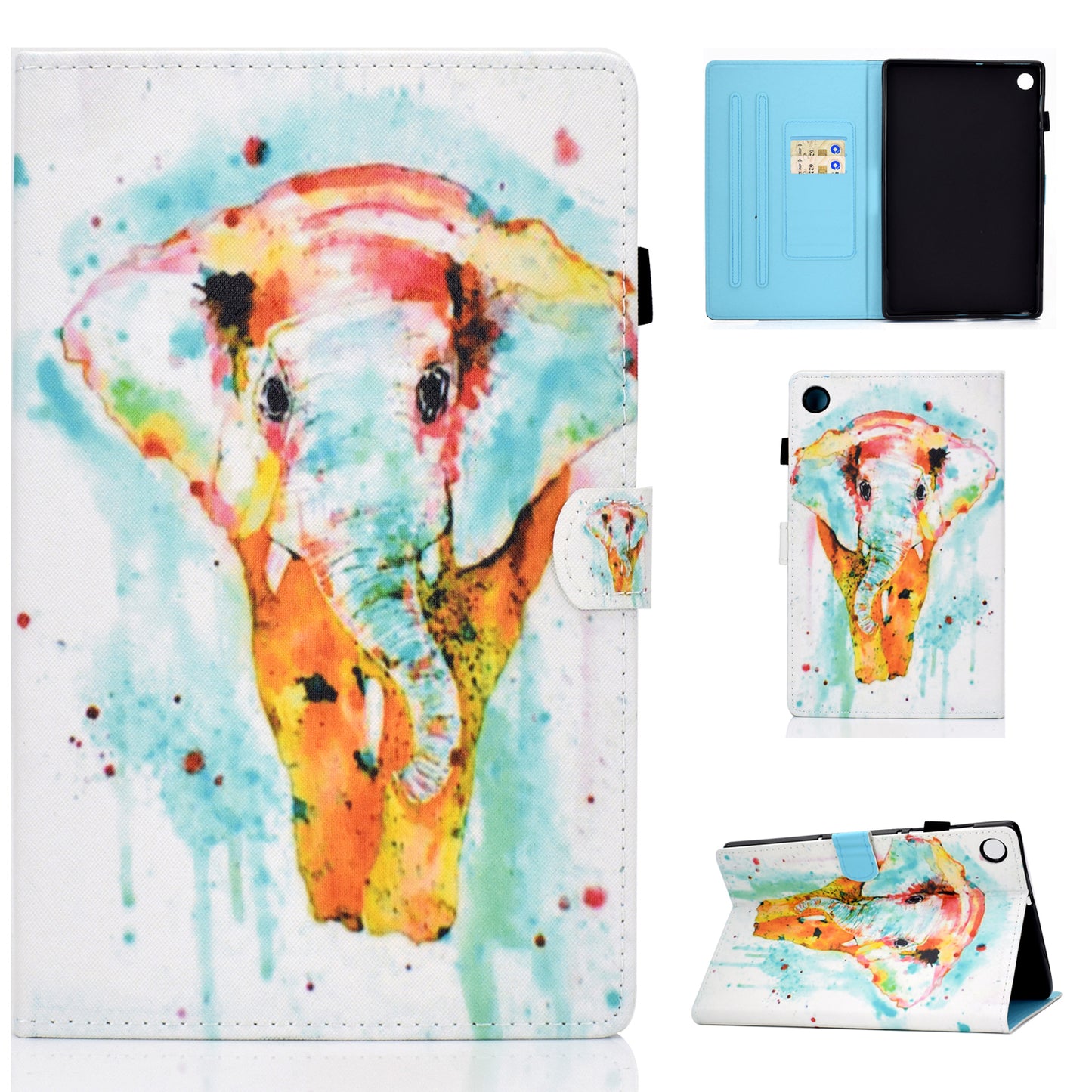 Pattern Printing Stand Card Holder Leather Tablet Case for Lenovo Tab M10 Plus TB-X606F