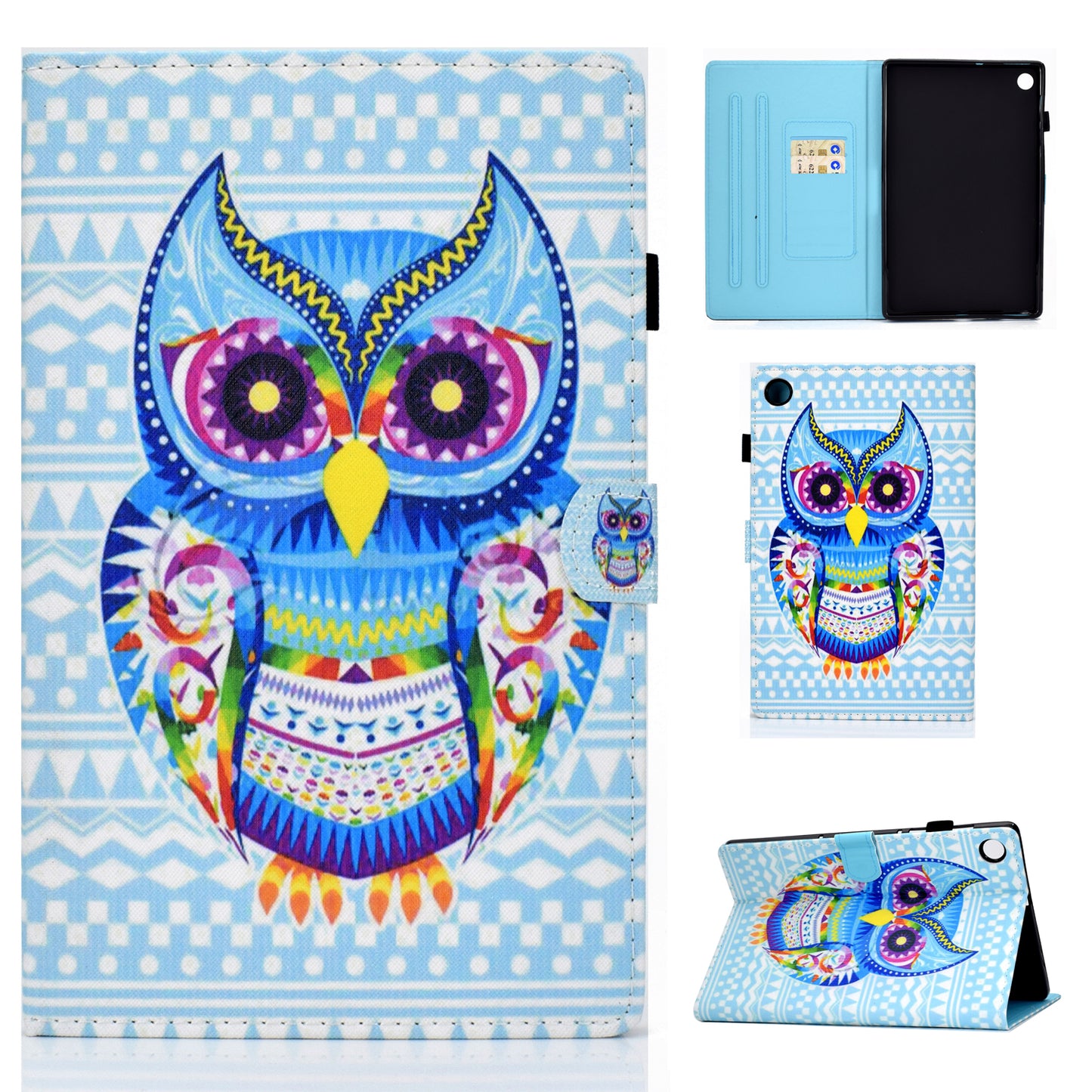 Pattern Printing Stand Card Holder Leather Tablet Case for Lenovo Tab M10 Plus TB-X606F