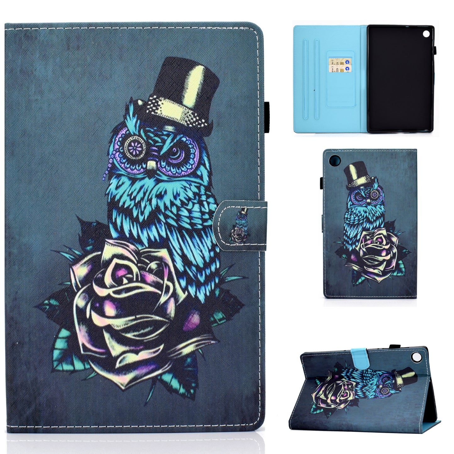 Pattern Printing Stand Card Holder Leather Tablet Case for Lenovo Tab M10 Plus TB-X606F