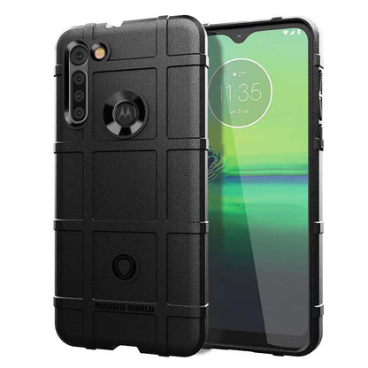 Anti-shock Square Grid Texture Thicken TPU Cover Phone Case for Motorola Moto G8