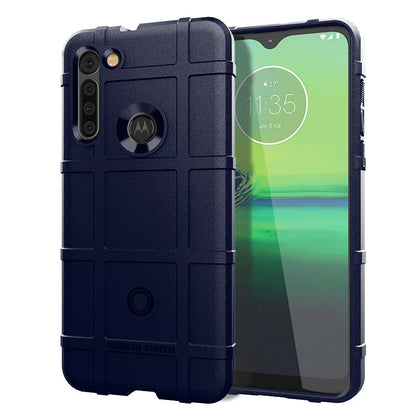 Anti-shock Square Grid Texture Thicken TPU Cover Phone Case for Motorola Moto G8