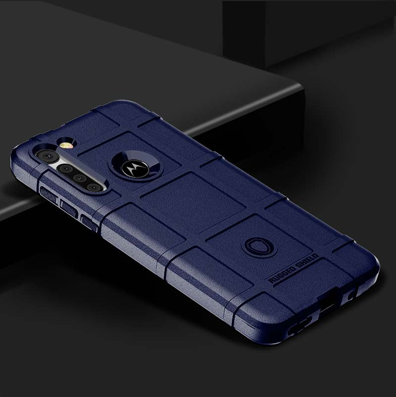 Anti-shock Square Grid Texture Thicken TPU Cover Phone Case for Motorola Moto G8