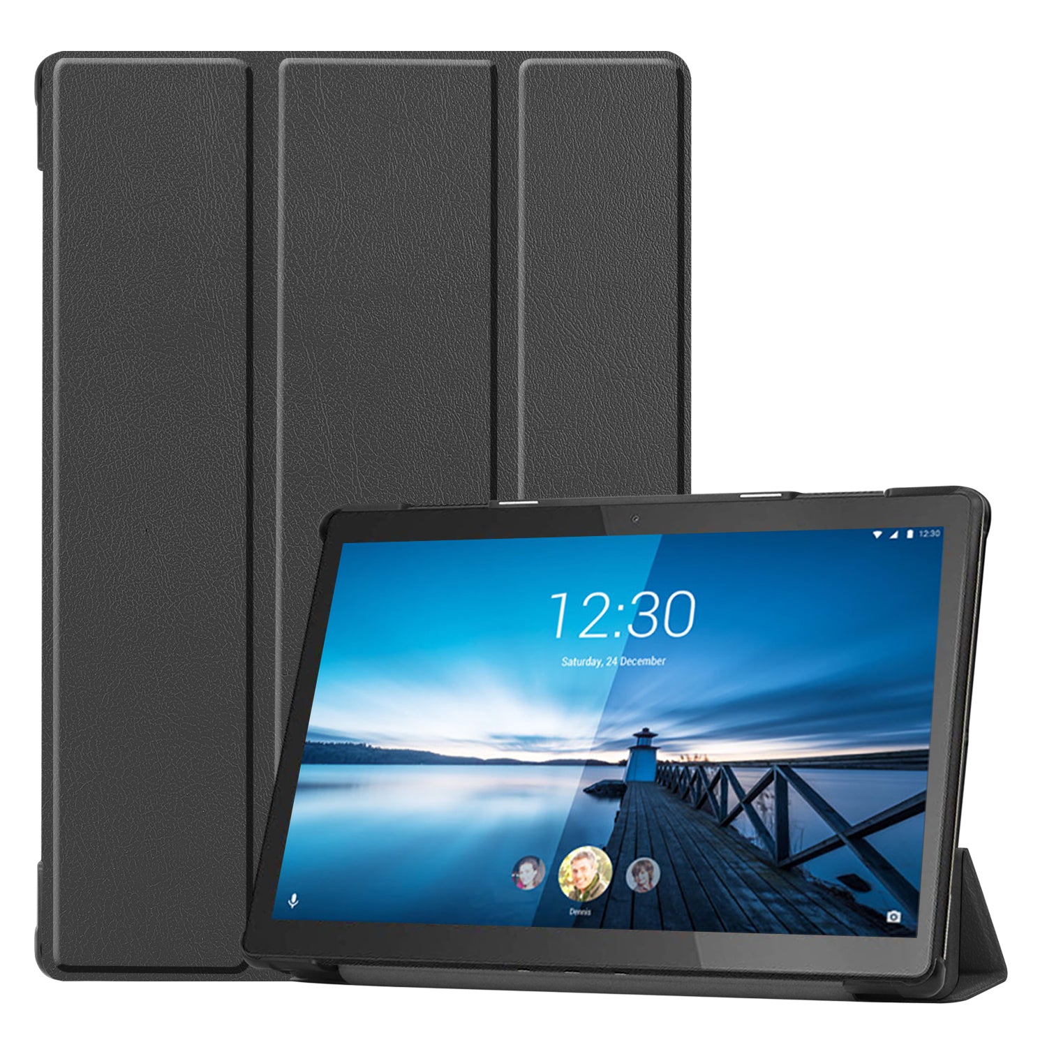 Stylish Stable Tri-fold Stand Leather Cover for Lenovo Tab M10 FHD REL TB-X605FC