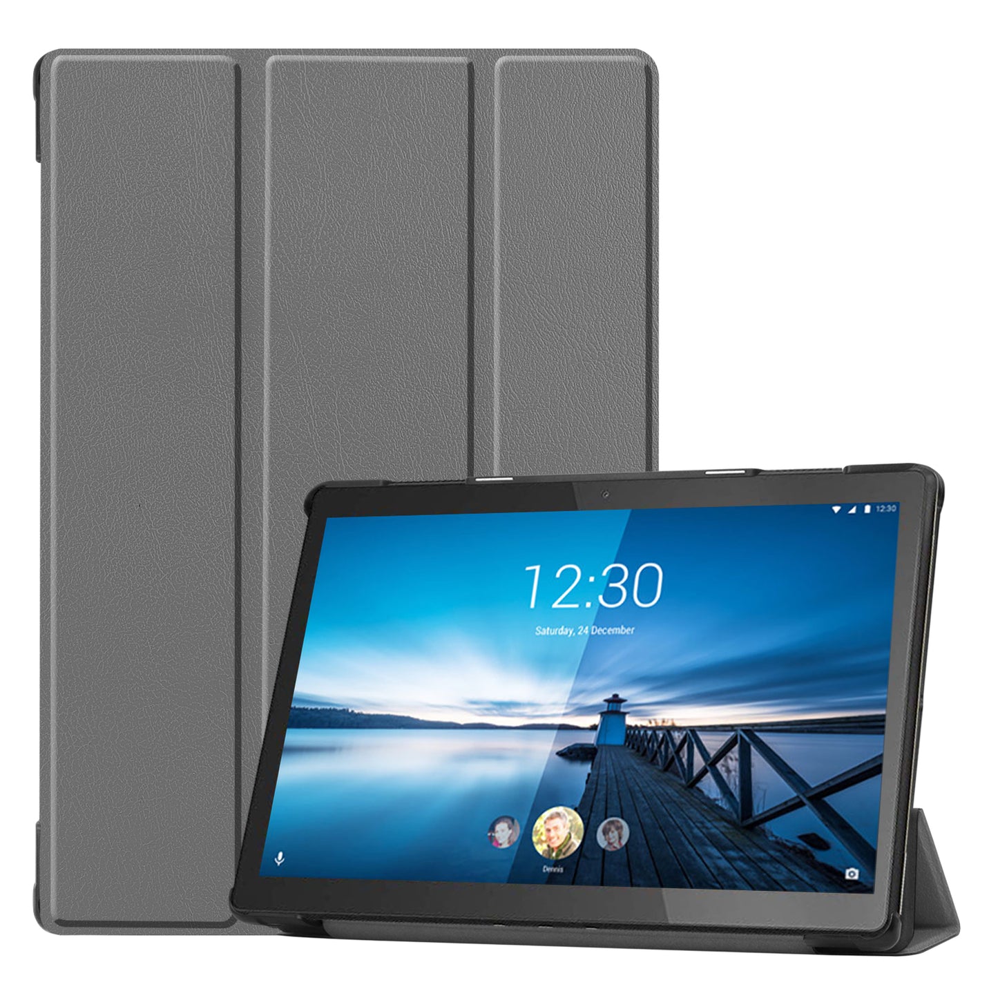 Stylish Stable Tri-fold Stand Leather Cover for Lenovo Tab M10 FHD REL TB-X605FC