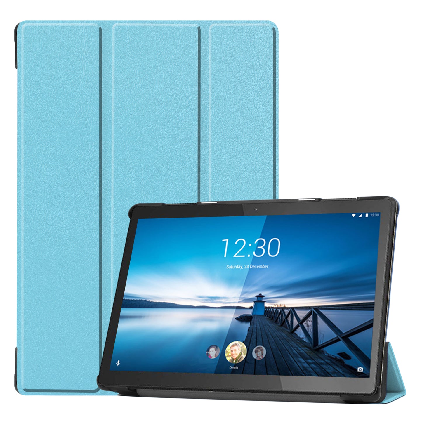 Stylish Stable Tri-fold Stand Leather Cover for Lenovo Tab M10 FHD REL TB-X605FC