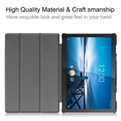 Stylish Stable Tri-fold Stand Leather Cover for Lenovo Tab M10 FHD REL TB-X605FC