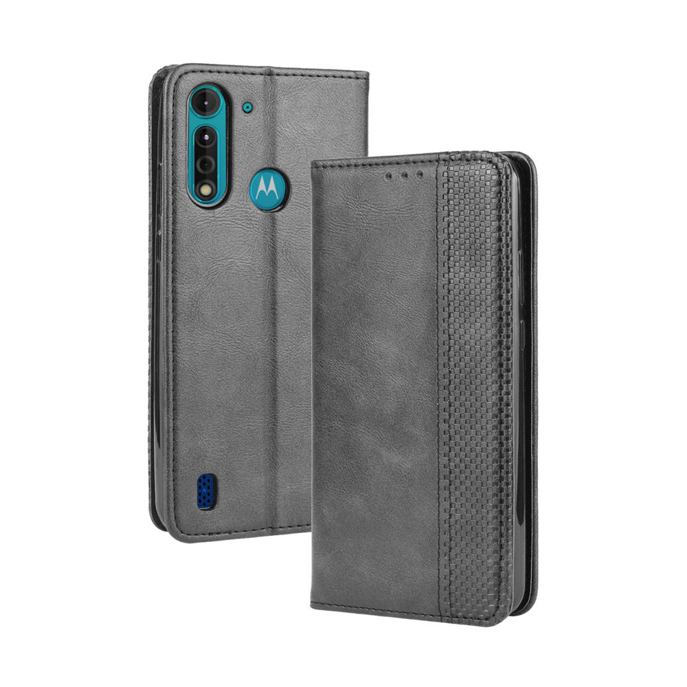 Retro Magnetic Leather Phone Cover for Motorola Moto G8 Power Lite