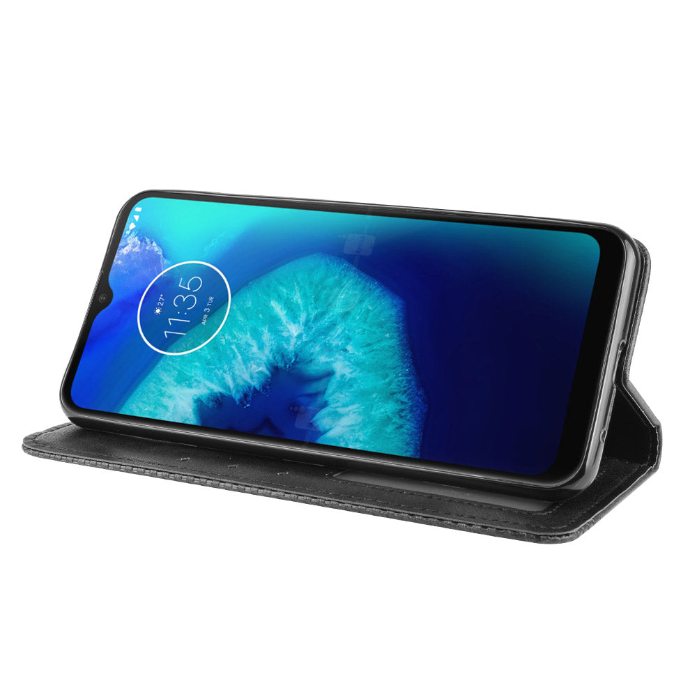 Retro Magnetic Leather Phone Cover for Motorola Moto G8 Power Lite