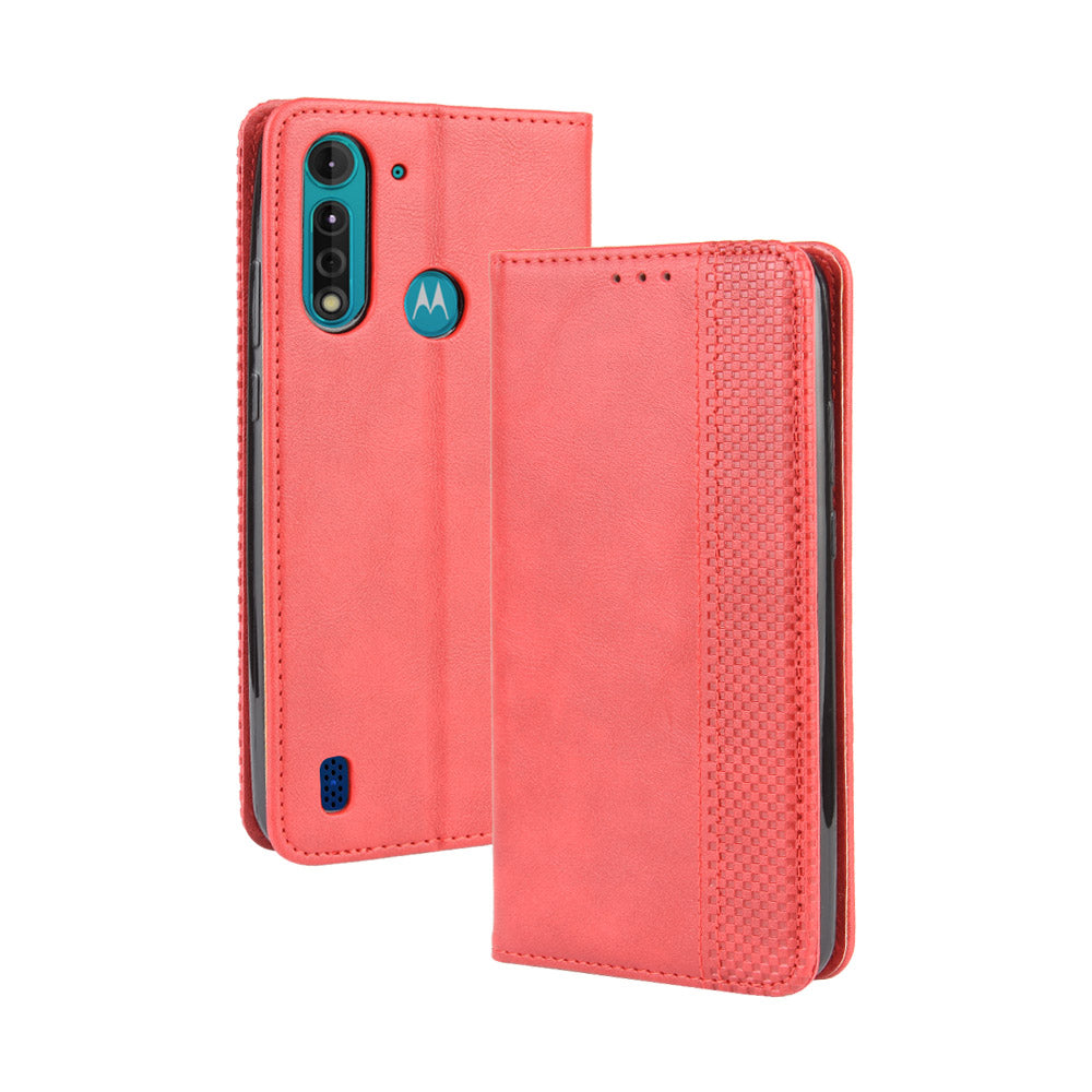 Retro Magnetic Leather Phone Cover for Motorola Moto G8 Power Lite