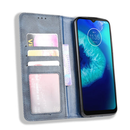 Retro Magnetic Leather Phone Cover for Motorola Moto G8 Power Lite