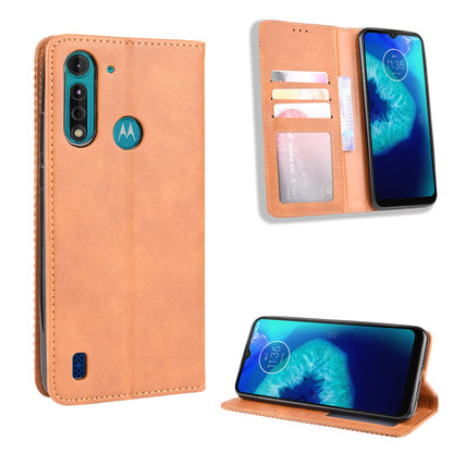 Retro Magnetic Leather Phone Cover for Motorola Moto G8 Power Lite