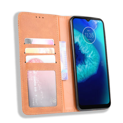 Retro Magnetic Leather Phone Cover for Motorola Moto G8 Power Lite