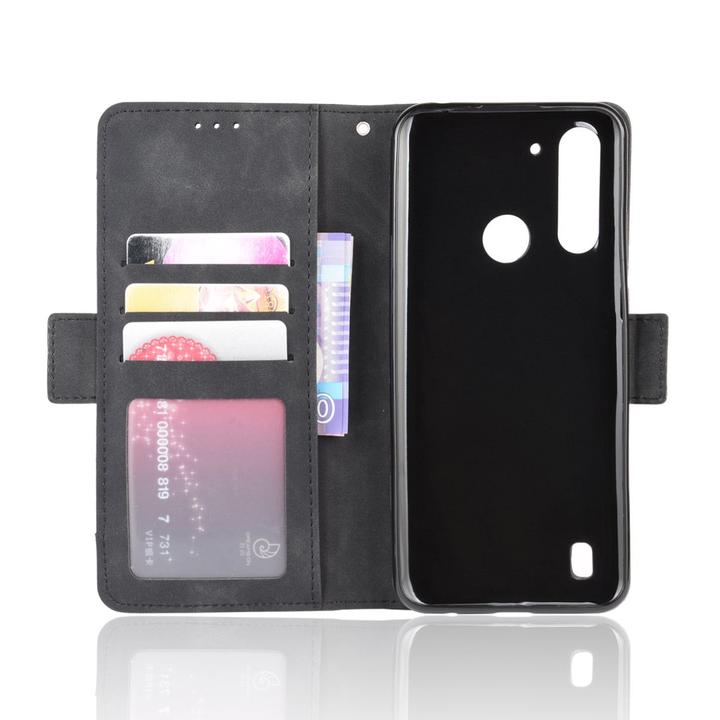 Multiple Card Slots PU Leather Shell for Motorola Moto G8 Power Lite