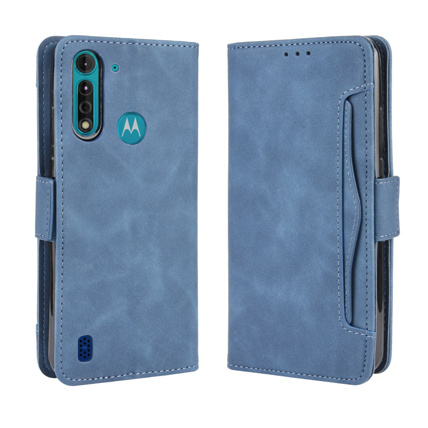 Multiple Card Slots PU Leather Shell for Motorola Moto G8 Power Lite